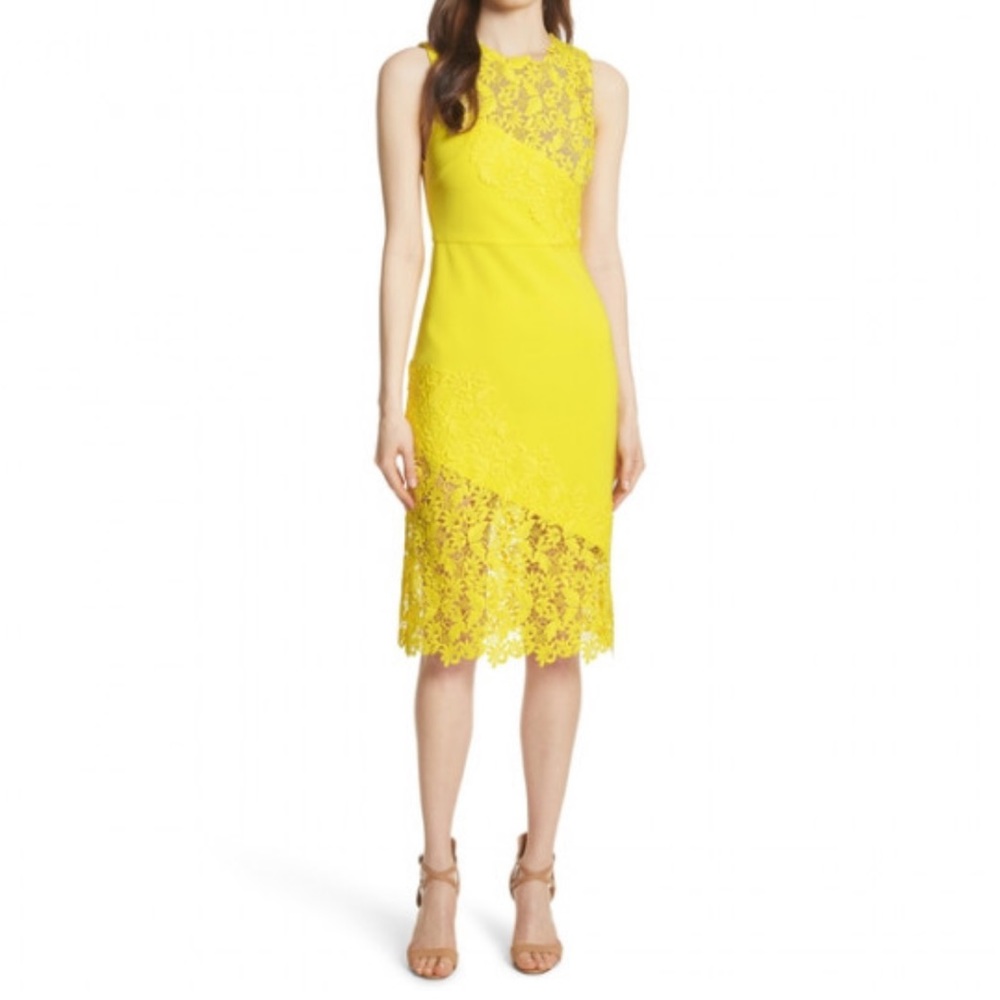 NWOT ALICE + OLIVIA MARGY FLORAL LACE MIDI DRESS